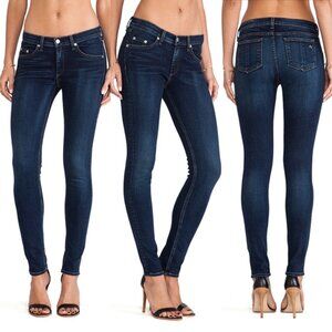 Rag & Bone Mid Rise Denim Skinny Jeans in Woodford Wash Size 28